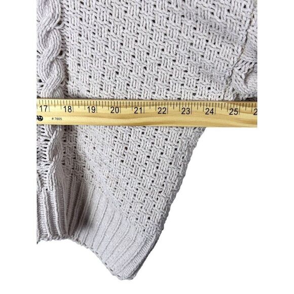 BLANKNYC Anthropologie Cropped Fisherman Knit Chenille Sweater Lt. Pink Sz S - Picture 6 of 8